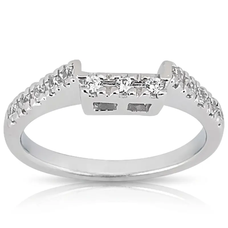 14K white gold Matching Band With 0.22 ct. tw. For Diamond Bridal Ring 1 - alternate view 3