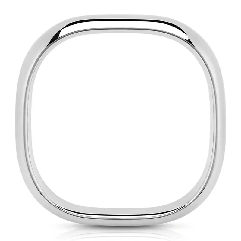 10K white gold 7mm. high polish Modern-Square-Dome-Wedding-Ring - alternate view 5