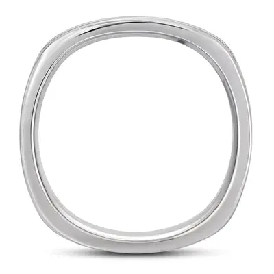 platinum 8mm. high polish basic-carved-square-wedding-band - alternate view 6 thumbnail