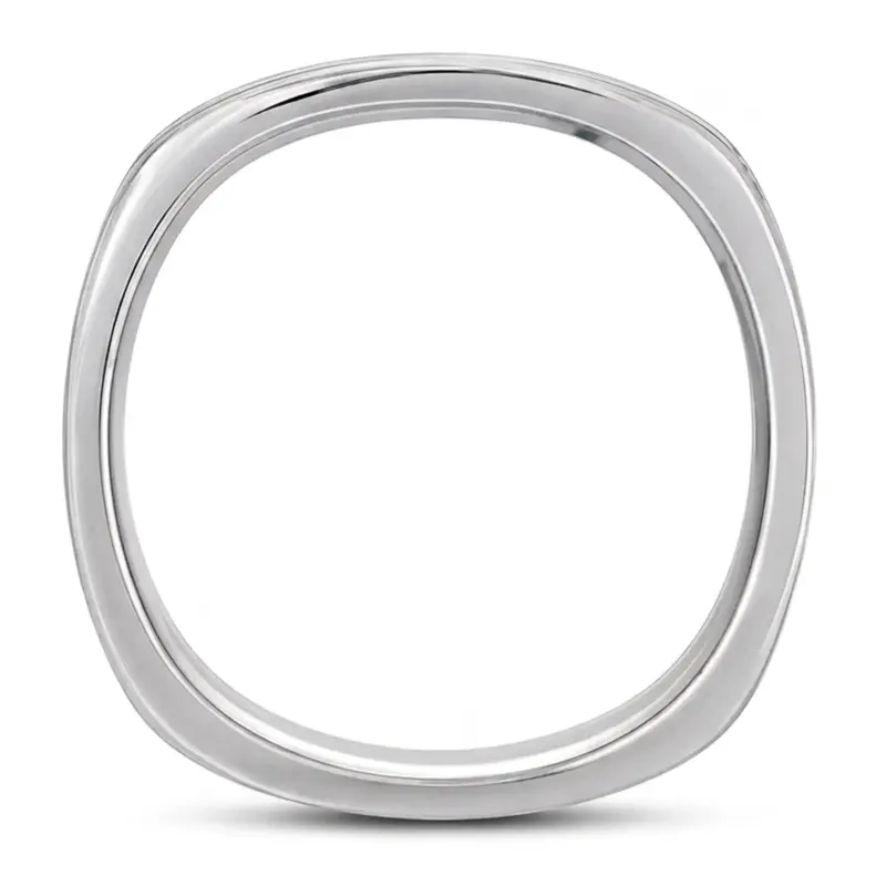 platinum 8mm. high polish basic-carved-square-wedding-band - alternate view 6