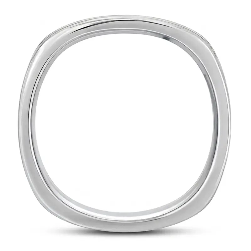 10K white gold 7mm. cross satin basic-carved-square-wedding-band - alternate view 5
