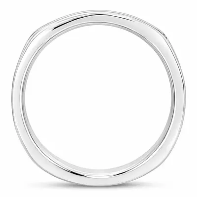 18K white gold 7.5mm. satin basic-carved-square-wedding-band - alternate view 5 thumbnail