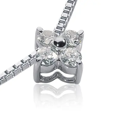 0.28ct. Flower Design Diamond Pendant - view 1 of 2