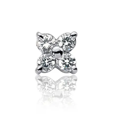 0.28ct. Flower Design Diamond Pendant - view 2 of 2