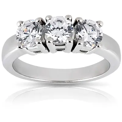 14K white gold Classic Basket Three Stone Prong Set Diamond Ring (0.75 ct. tw.) - alternate view 5 thumbnail