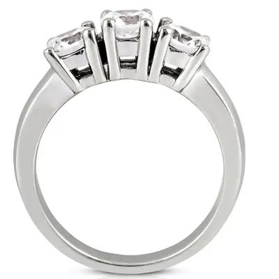 14K white gold Classic Basket Three Stone Prong Set Diamond Ring (0.75 ct. tw.) - alternate view 4 thumbnail
