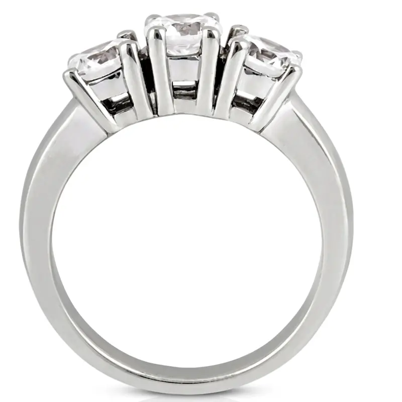 14K white gold Classic Basket Three Stone Prong Set Diamond Ring (0.75 ct. tw.) - alternate view 4