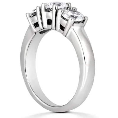 14K white gold Classic Basket Three Stone Prong Set Diamond Ring (0.75 ct. tw.) - alternate view 3 thumbnail