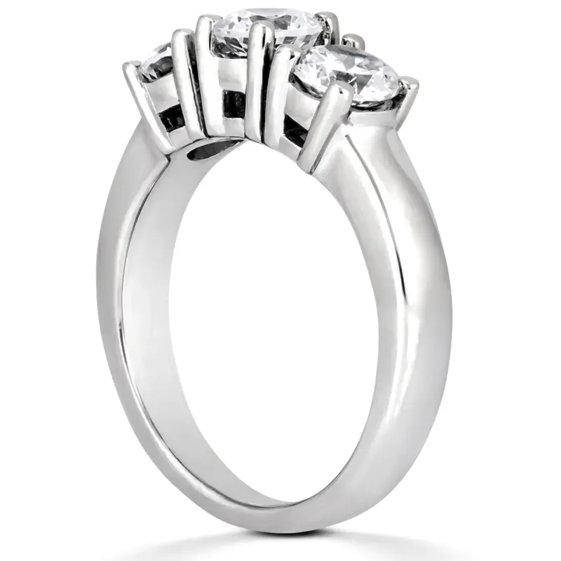14K white gold Classic Basket Three Stone Prong Set Diamond Ring (0.75 ct. tw.) - alternate view 3