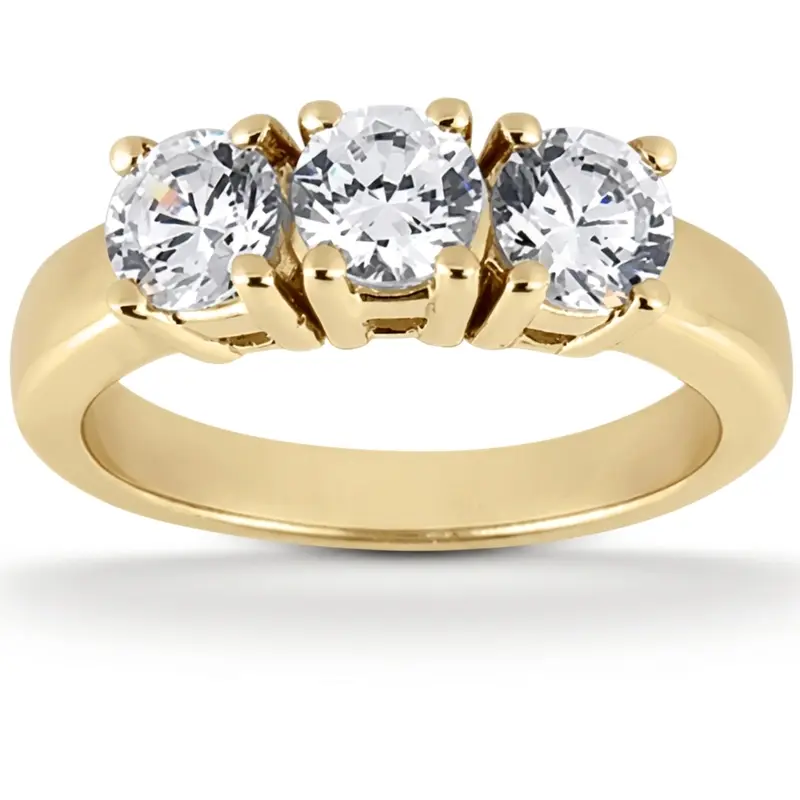14K white gold Classic Basket Three Stone Prong Set Diamond Ring (0.75 ct. tw.) - alternate view 2