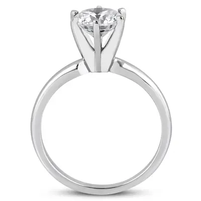 14K white gold Round Cut 6-Prong Solitaire Diamond Engagement Ring (1.00 ct.) - alternate view 3 thumbnail