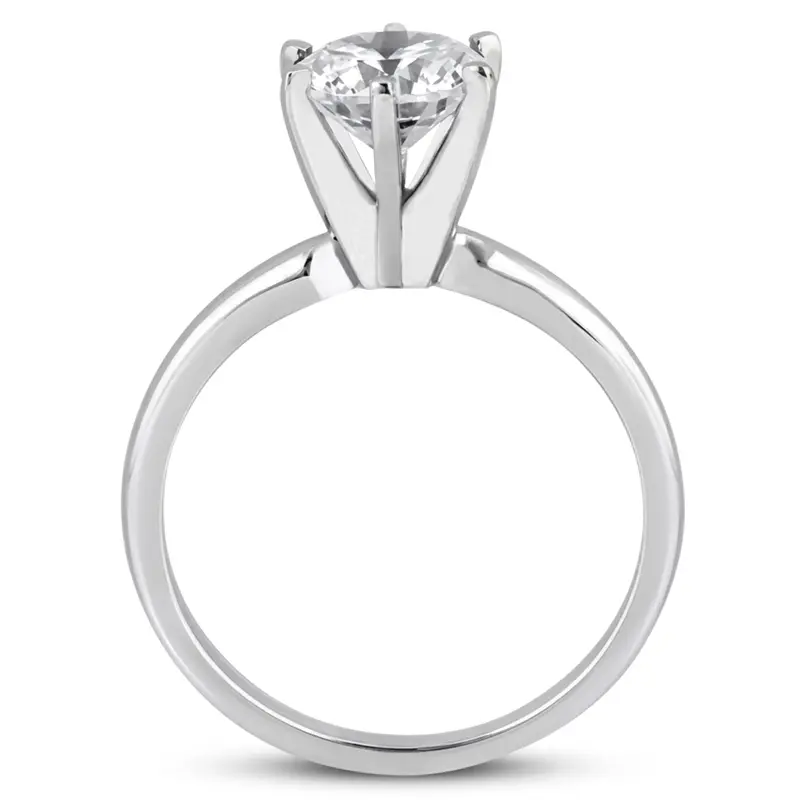 14K white gold Round Cut 6-Prong Solitaire Diamond Engagement Ring (1.00 ct.) - alternate view 3