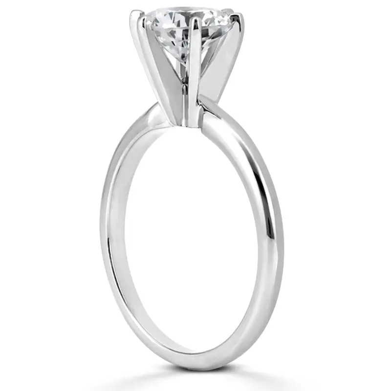 14K white gold Round Cut 6-Prong Solitaire Diamond Engagement Ring (1.00 ct.) - alternate view 4