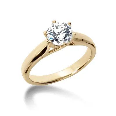 Six Prong Round Cut Diamond Engagement Ring (1.00 ct.) alternate view