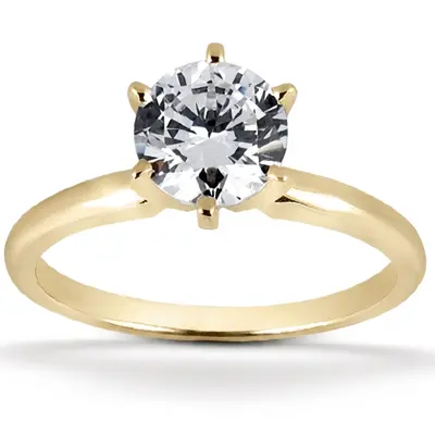 Round Cut 6-Prong Solitaire Diamond Engagement Ring (1.00 ct.) alternate view
