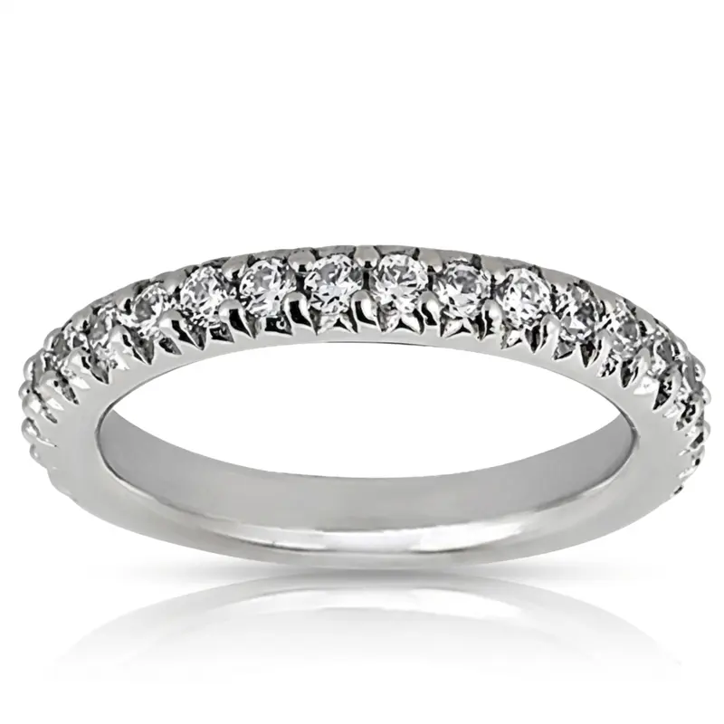 14K white gold 0.80 ct. Round Cut Prong Set Diamond Bridal Ring - alternate view 3