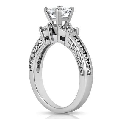Princess and Round Diamond Combination Engagement Ring (1.06 ct. tw.)