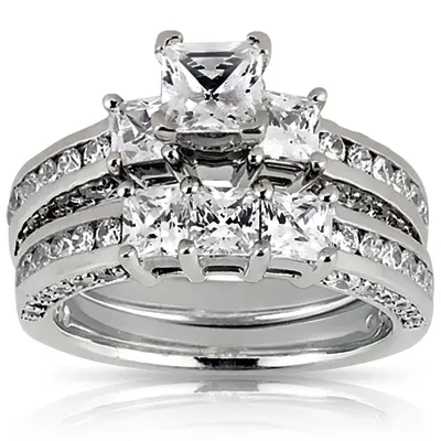 Princess and Round Diamond Combination Engagement Ring (1.06 ct. tw.) alternate view