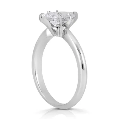 10 x 5 mm Moissanite Marquise Solitaire Engagement Ring alternate view