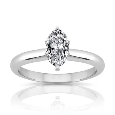 8 x 4 mm Moissanite Marquise Solitaire Engagement Ring - view 1 of 3