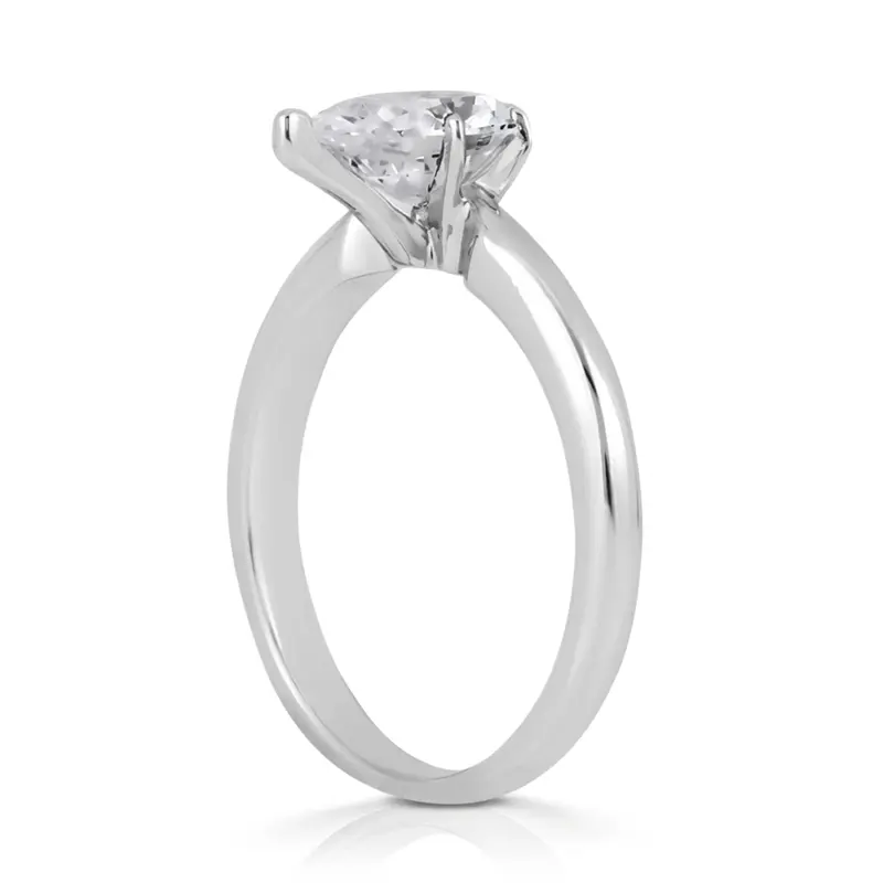 14K gold 8 x 5 mm Moissanite Pear Shape Solitaire Engagement Ring - alternate view 2