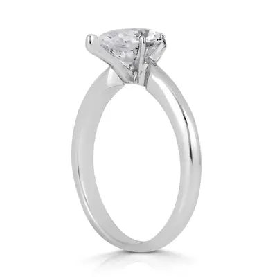 6 x 4 mm Moissanite Pear Shape Solitaire Engagement Ring alternate view