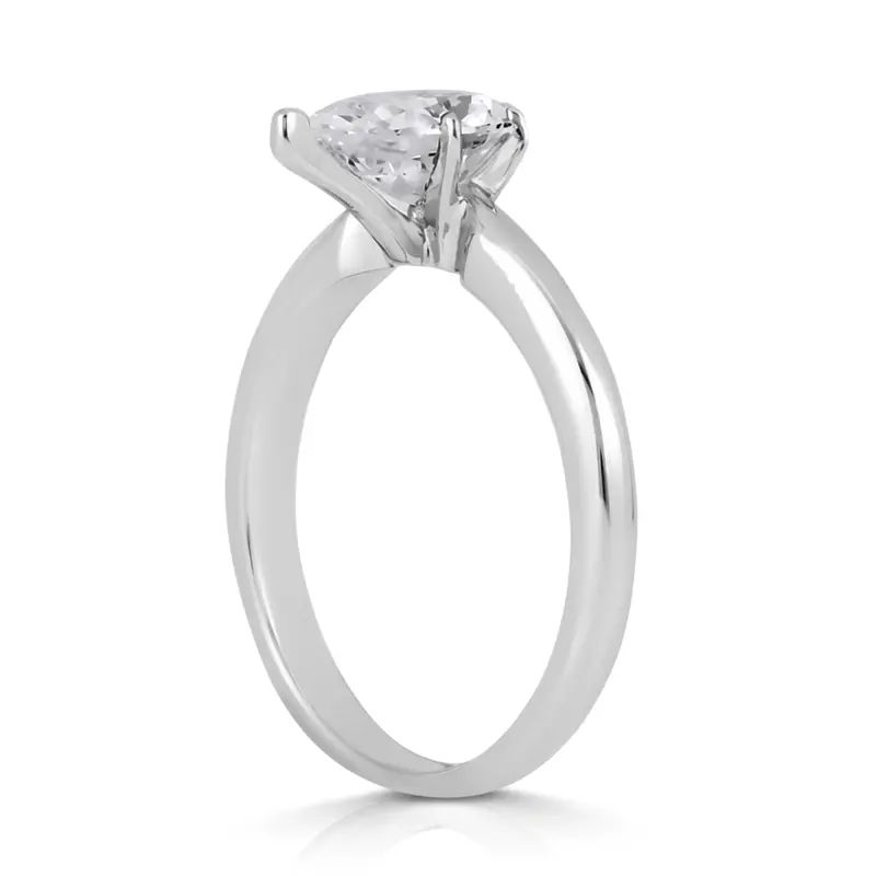 14K gold 6 x 4 mm Moissanite Pear Shape Solitaire Engagement Ring - alternate view 2