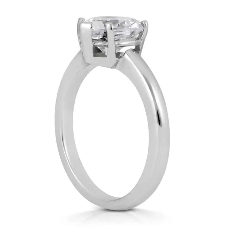 14K gold 8 x 8 mm Moissanite Heart Shape Solitaire Diamond Bridal Ring - alternate view 2