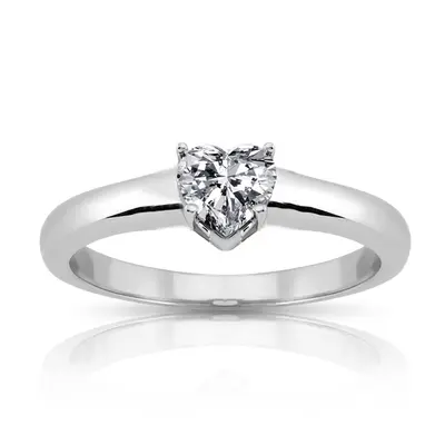 5 x 5 mm Moissanite Heart Shape Solitaire Diamond Bridal Ring - view 1 of 3