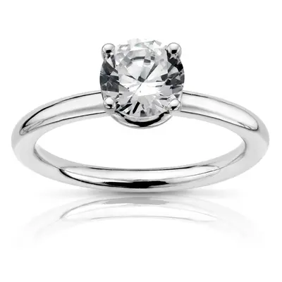 6.5 mm Moissanite  Designer 4 Prong Solitaire Engagement Ring