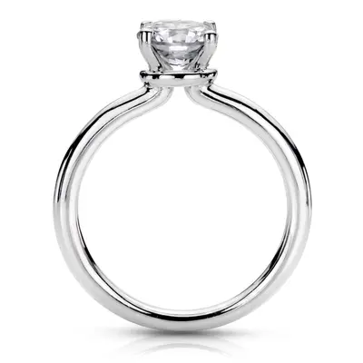 6.5 mm Moissanite  Designer 4 Prong Solitaire Engagement Ring alternate view