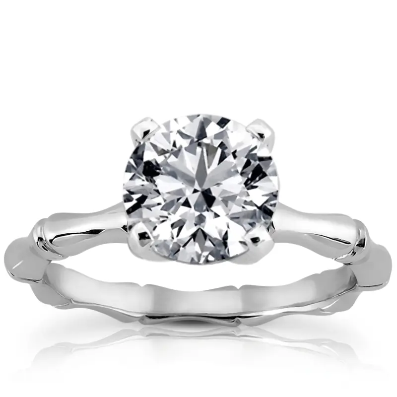 14K gold 7.5 mm Moissanite Solitaire Bridal Ring - main view