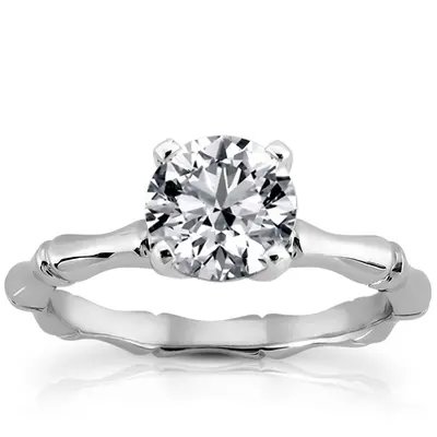 6.5 mm Moissanite Solitaire Bridal Ring