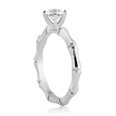6.5 mm Moissanite Solitaire Bridal Ring alternate view