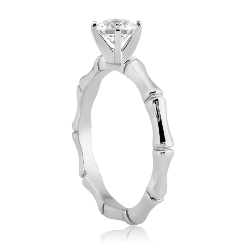 14K gold 6.5 mm Moissanite Solitaire Bridal Ring - alternate view 2