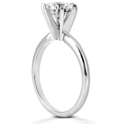 7.5 Moissanite Round Cut 6-Prong Classic Solitaire Engagement Ring alternate view