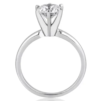 14K gold 7.5 Moissanite Round Cut 6-Prong Classic Solitaire Engagement Ring - alternate view 3 thumbnail
