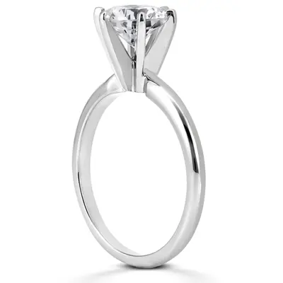 6.5 mm Moissanite Round Cut 6-Prong Classic Solitaire Engagement Ring alternate view