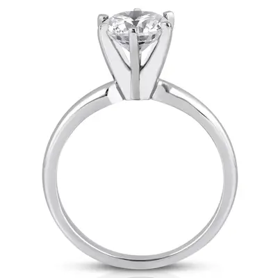 14K gold 6.5 mm Moissanite Round Cut 6-Prong Classic Solitaire Engagement Ring - alternate view 3 thumbnail