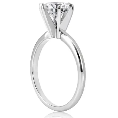 14K gold 5 mm Moissanite Round Cut 6-Prong Classic Solitaire Engagement Ring - alternate view 3 thumbnail
