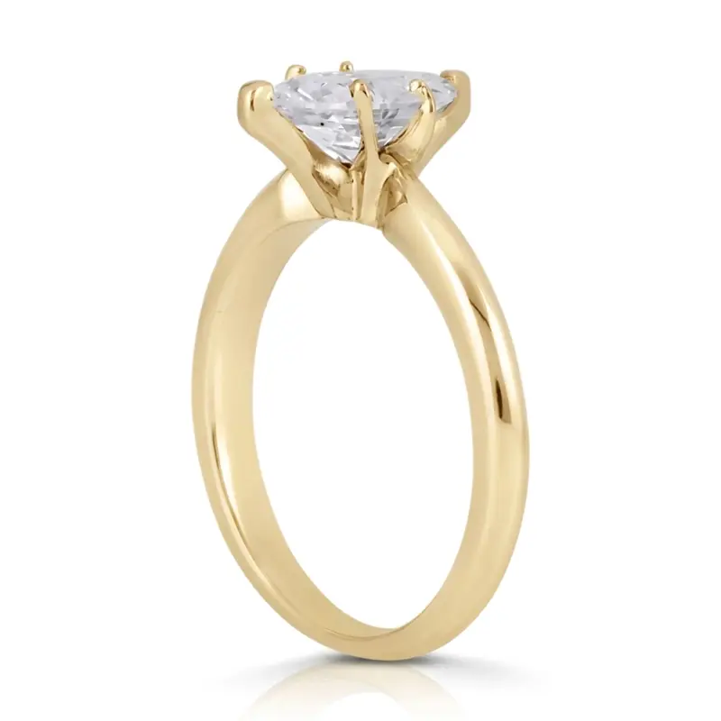 14K gold 10 x 5 mm Moissanite Marquise Solitaire Engagement Ring - alternate view 3