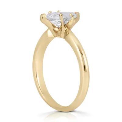 14K gold 8 x 4 mm Moissanite Marquise Solitaire Engagement Ring - alternate view 3 thumbnail