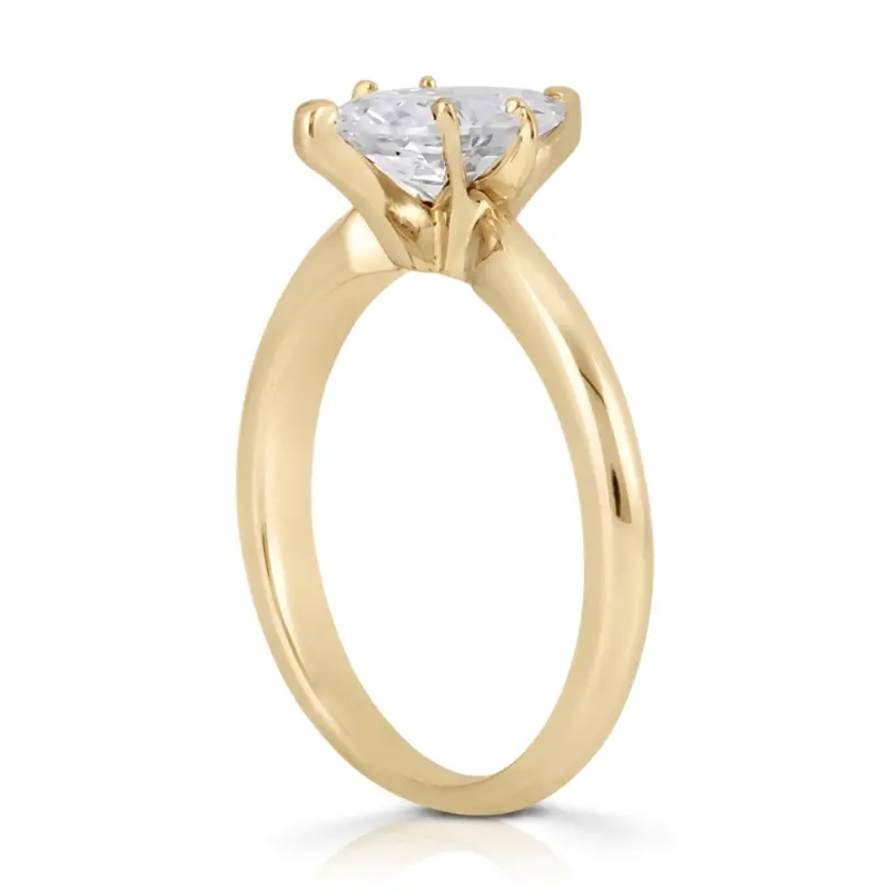 14K gold 8 x 4 mm Moissanite Marquise Solitaire Engagement Ring - alternate view 3