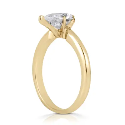 14K gold 8 x 5 mm Moissanite Pear Shape Solitaire Engagement Ring - alternate view 3 thumbnail