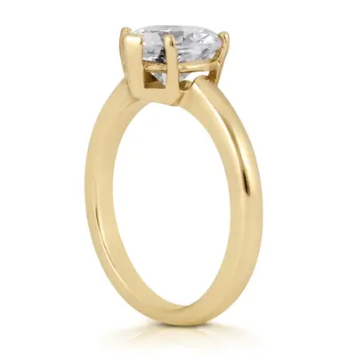 14K gold 8 x 8 mm Moissanite Heart Shape Solitaire Diamond Bridal Ring - alternate view 4 thumbnail