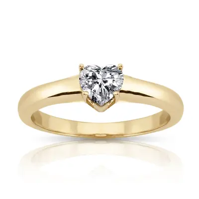 14K gold 5 x 5 mm Moissanite Heart Shape Solitaire Diamond Bridal Ring - alternate view 3 thumbnail