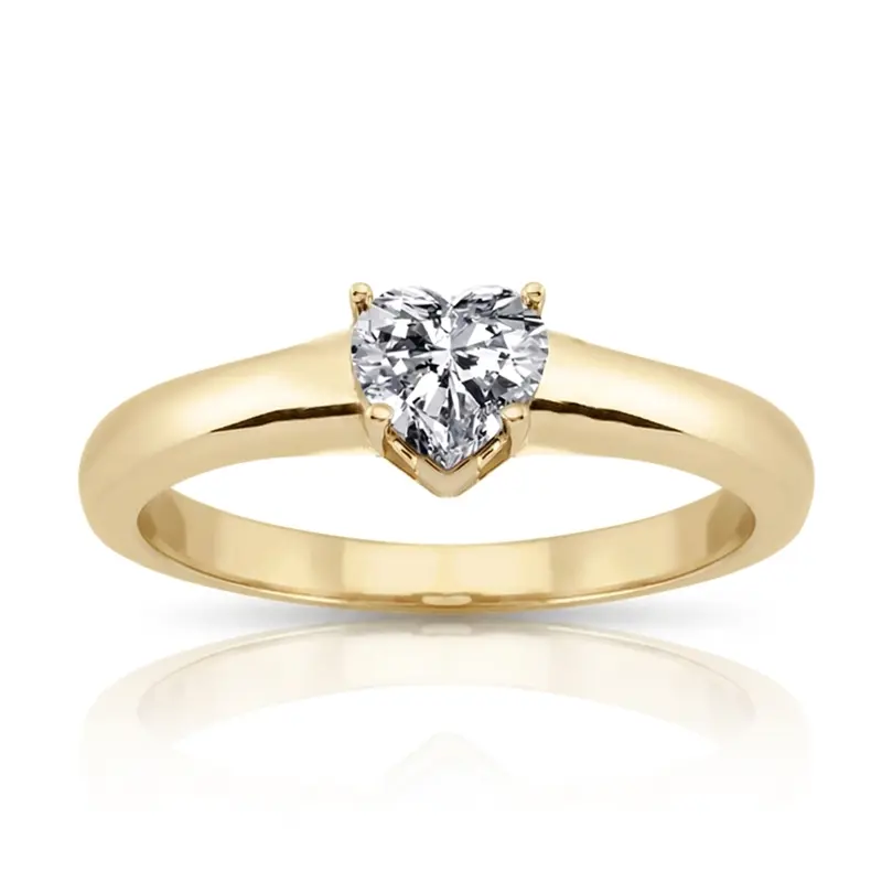 14K gold 5 x 5 mm Moissanite Heart Shape Solitaire Diamond Bridal Ring - alternate view 3