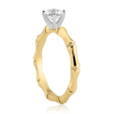 14K gold 6.5 mm Moissanite Solitaire Bridal Ring - alternate view 3 thumbnail