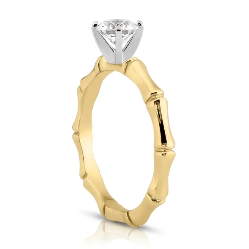 14K gold 5 mm Moissanite Solitaire Bridal Ring - alternate view 3