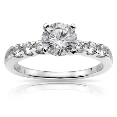 U Shaped Shared Prong Diamond Bridal Ring (0.60 ct. tw.) - view 2 of 27